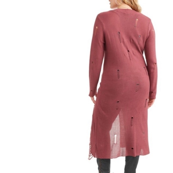Willow & wind | Distressed boho mauve sweater maxi dress. Size Juniors 2X - Picture 7 of 7